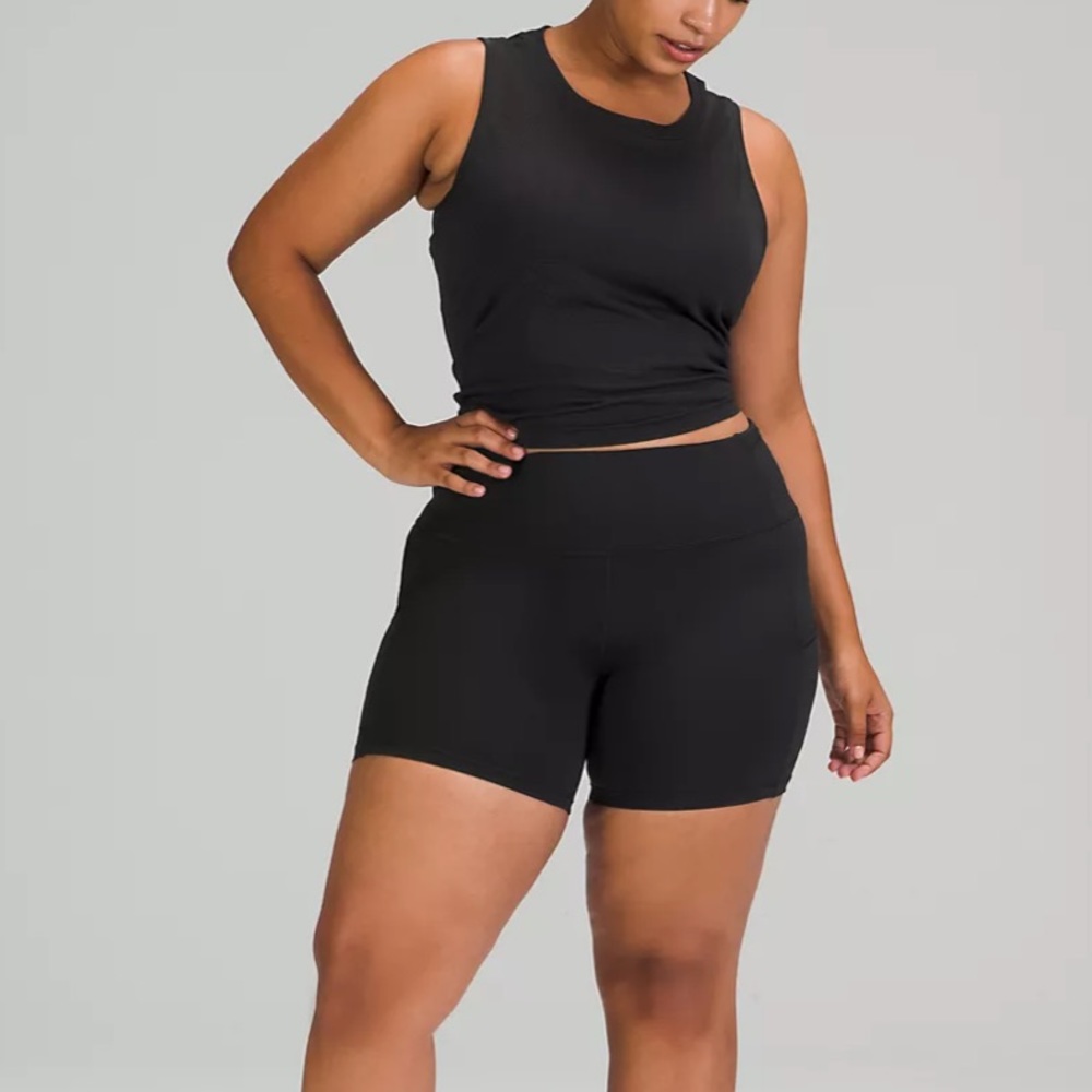 Lululemon Women’s Black Fast and Free High-Rise Short 6" (Non-Reflective) Size 6
